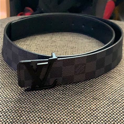 louis vuitton black checkered belt for sale